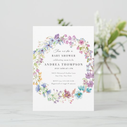 FeldBlume | Bläsernte Blütendusche Einladung (Stehend Vorderseite)