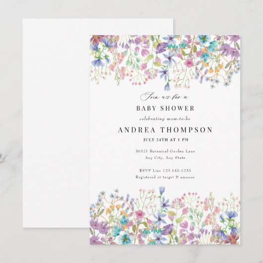 FeldBlume | Bläsernte Blütendusche Einladung (Vorne/Hinten)