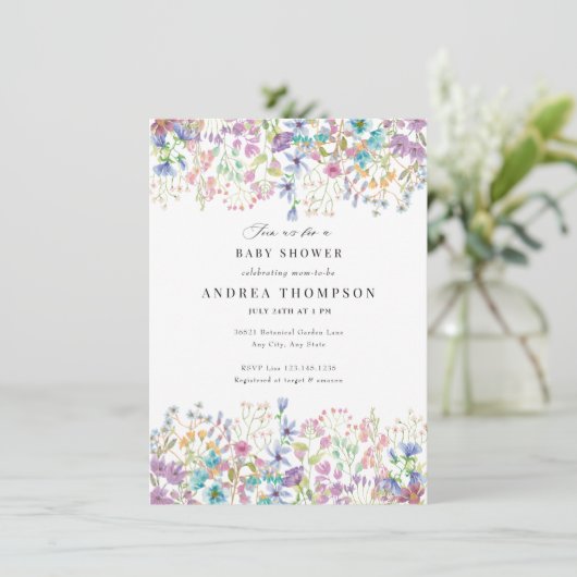 FeldBlume | Bläsernte Blütendusche Einladung (Stehend Vorderseite)