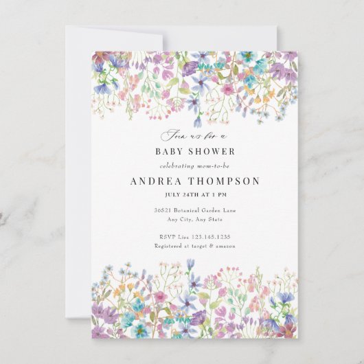 FeldBlume | Bläsernte Blütendusche Einladung (Vorderseite)