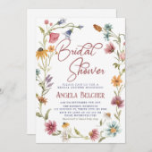 FeldBlume - Wilde Blume Blumenstrauß-Brautparty Einladung (Vorne/Hinten)