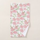 Feldblumen-Spitze Textur Rosa Weiß Badhandtuch Set (Handtuch)