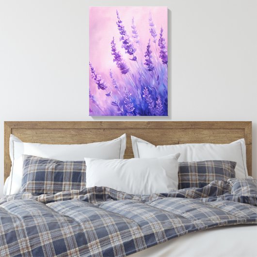 Felddarstellung für Lavendel-Blume Leinwanddruck (Insitu (Schlafzimmer))
