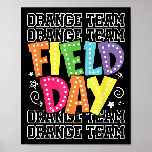 Feldday Orange Team Colour War Camp Team Spiel Com Poster (Vorne)