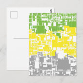Feldebene für geometrische Funky Abstrakt Lithroma Postkarte (Vorne/Hinten)