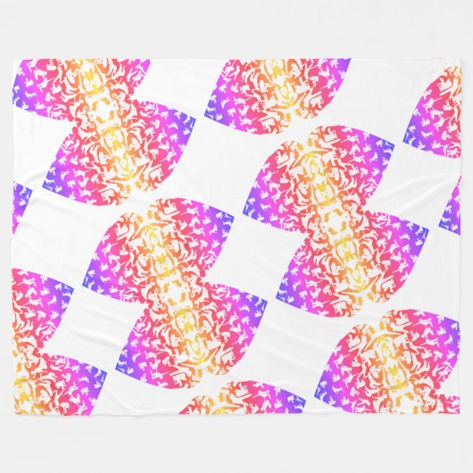 Feldenkrais Blanket - Rainbow Hearts #2 Fleecedecke (Vorderseite (Horizontal))