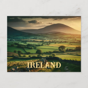 Felder der grünen Irland Postkarte