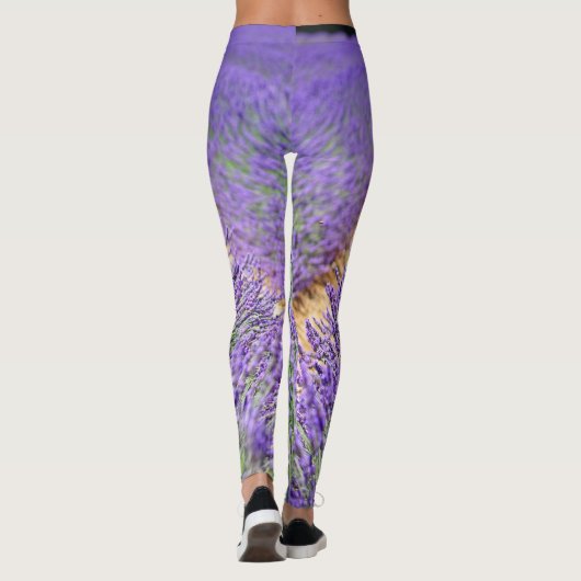 Felder der Lavendel-Blume Leggings (Rückseite)