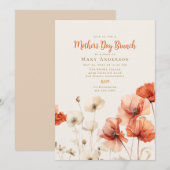 Felder des Muttertagsbrunch der Poppies Einladung (Vorne/Hinten)