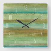 Felder im Frühjahr ich Quadratische Wanduhr (Vorderseite)