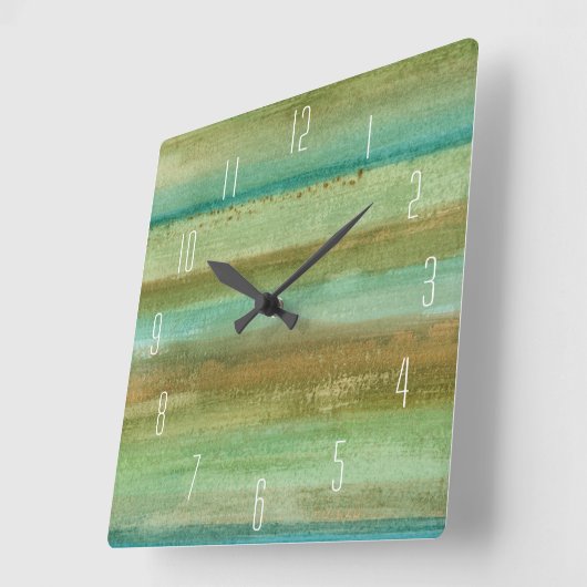 Felder im Frühjahr ich Quadratische Wanduhr (Winkel)