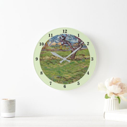 Felder in der Nähe der Alpilles Vincent van Gogh Große Wanduhr (Zuhause)