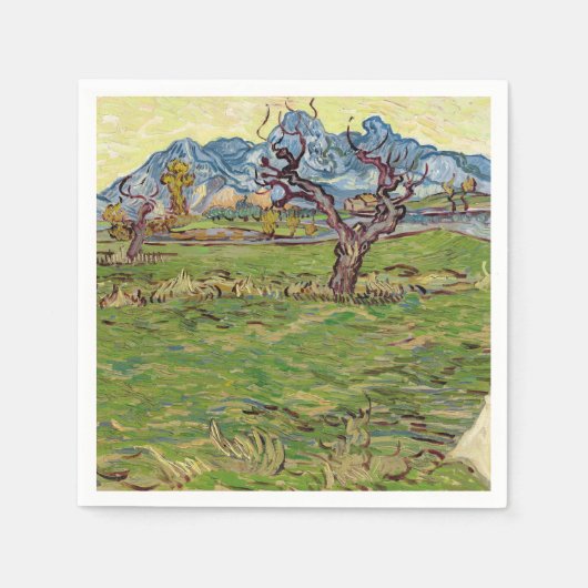 Felder in der Nähe der Alpilles Vincent van Gogh Serviette (Vorderseite)