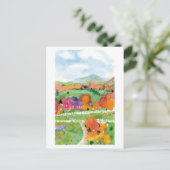 Felder in Orange Postkarte (Stehend Vorderseite)