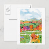 Felder in Orange Postkarte (Vorne/Hinten)