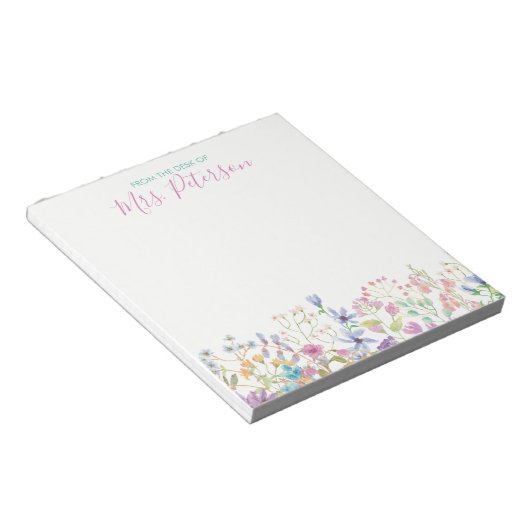 Felder mit floralen Notizen Notizblock (angewinkelt)