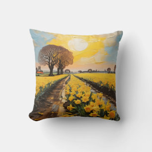 Felder mit gelben Blumen Kissen