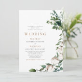 Felder von Cotton Tan & White No Parents Wedding Einladung (Stehend Vorderseite)