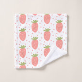 Felder von Erdbeeren Badhandtuch Set (Waschlappen)