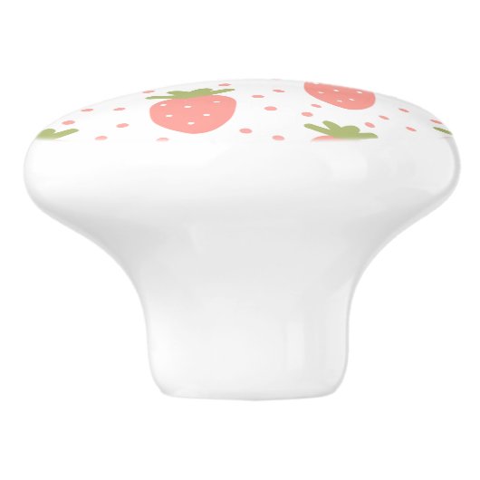 Felder von Erdbeeren Keramikknauf (Seitenansicht)