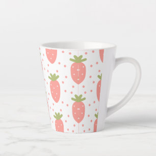 Felder von Erdbeeren Milchtasse