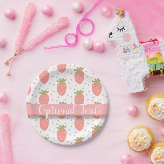 Felder von Erdbeeren Pappteller (Party)