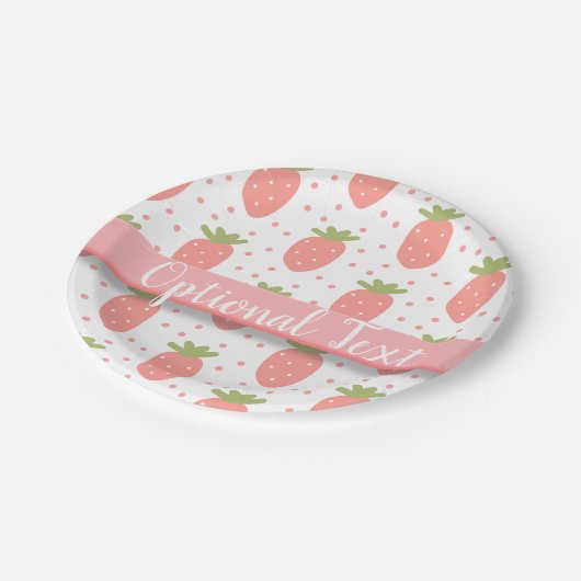 Felder von Erdbeeren Pappteller (Schrägansicht)