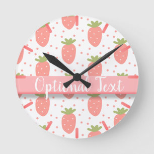 Felder von Erdbeeren Runde Wanduhr