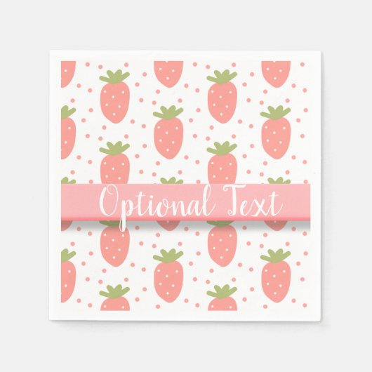 Felder von Erdbeeren Serviette (Vorderseite)