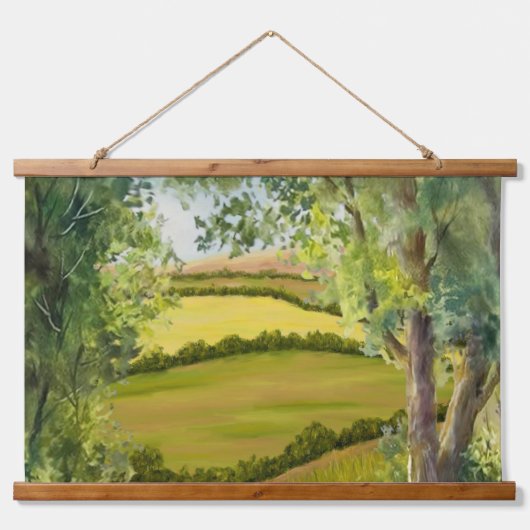 Felder Wandteppich Mit Holzrahmen (Vorne)