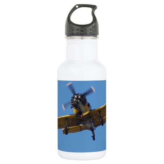 Felderbesprüher Flugzeug Edelstahlflasche (Vorderseite)