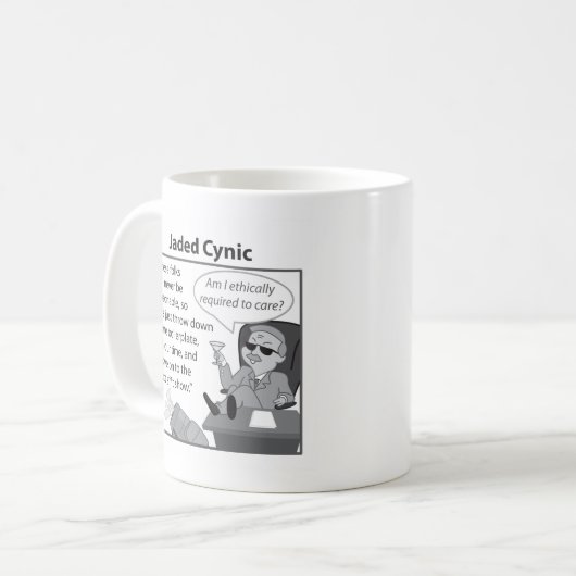 Felderleitfaden für Anwälte: Jaded Cynic Tasse (Vorderseite Links)