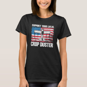 Felderstäuber Amerikanische Flagge Unterstützen Si T-Shirt