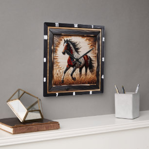 Feldfarbe: Rustikales Holz nach Maß Quadratische Wanduhr