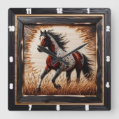 Feldfarbe: Rustikales Holz nach Maß Quadratische Wanduhr (Vorderseite)