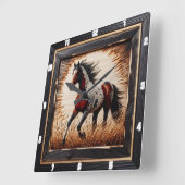 Feldfarbe: Rustikales Holz nach Maß Quadratische Wanduhr (Winkel)