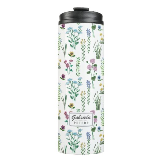 Feldflorale Blume | Thermal Tumbler Thermosbecher (Vorderseite)