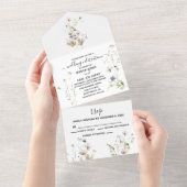 Feldfreie Blume Wasserfarbe Delikat All In One Einladung (Abreißen)