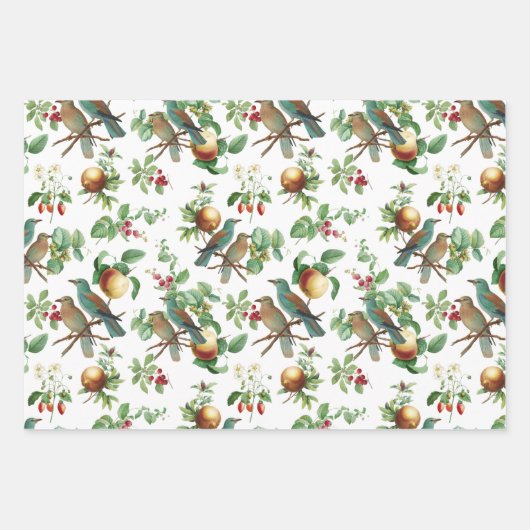 Feldfrüchte, Beeren, Vögel und Blätter (Vorderseite)