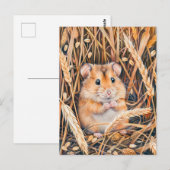 Feldhamster in Golden Gran Postkarte (Vorne/Hinten)
