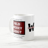 Feldhockey-Addict Hinzufügen des Monogrammes Kaffeetasse (Vorderseite Links)