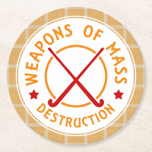 Feldhockey für Massenvernichtungswaffen Runder Pappuntersetzer