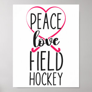 Feldhockey Herz Frieden Liebe Feldhockey Poster