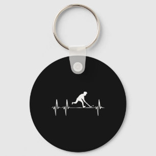 Feldhockey Herzschlag Ekg Hockeyspieler Hockey Te Schlüsselanhänger