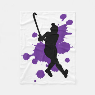 Feldhockey-Hockeyspieler-Farbsplash-Design _1 Fleecedecke