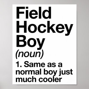 Feldhockey-Junge Definition Lustig Sport Poster