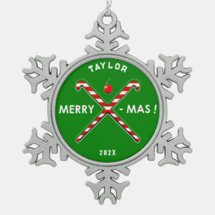 Feldhockey-Kollektiv Schneeflocken Zinn-Ornament
