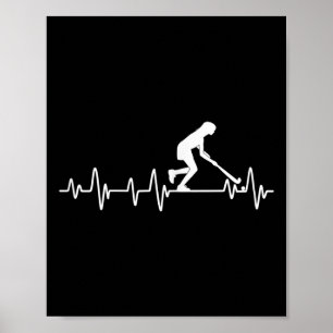 Feldhockey Mädchen Herzschlag Frauen Feldhockey  Poster