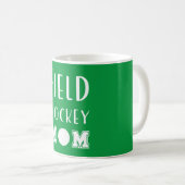 Feldhockey-Mama - Text für grüne und weiße Typogra Kaffeetasse (VorderseiteRechts)