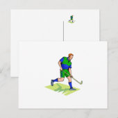 Feldhockey-Mann blau Postkarte (Vorne/Hinten)